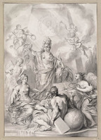 S 045
<br/>
Allegorie op de nagedachtenis van de kunstenares Joanna Blok Koerten
<br/>
<em>Elliger, Ottmar (1666-1735)</em>